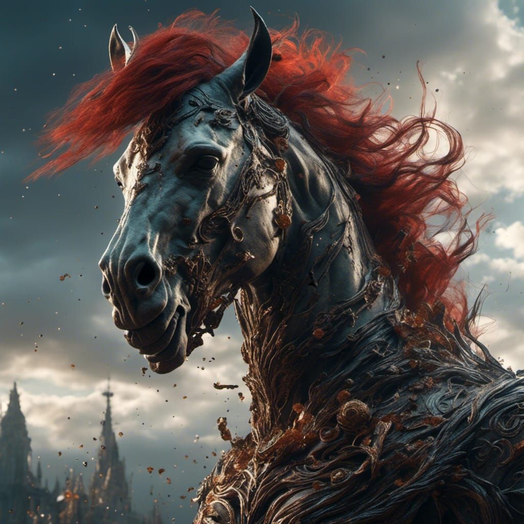 Fantasy Centaur Composite Creature in Graphic Style