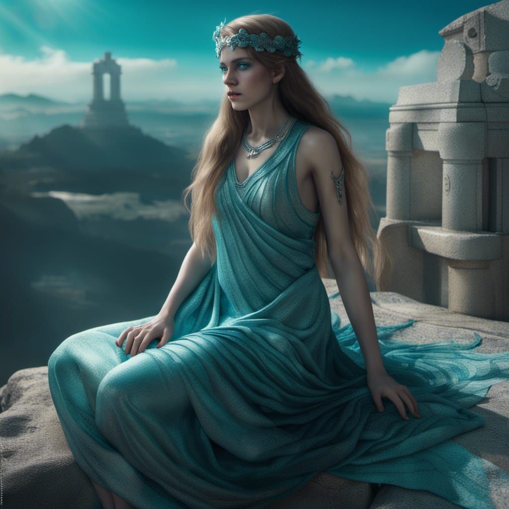 Fae Woman in Greek Dress: Fantasy Portrait