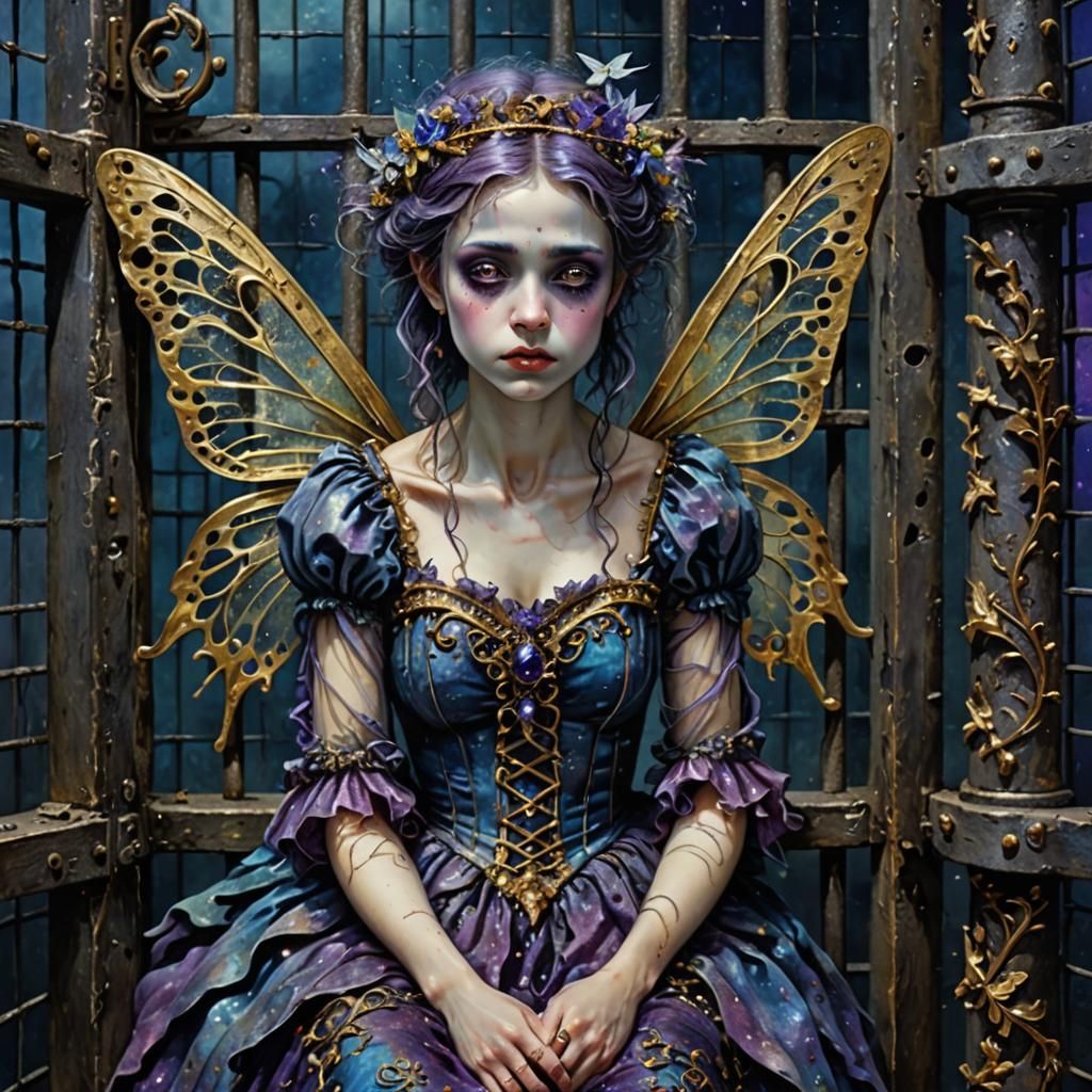 Sad Fairy Imprisoned in Fantasy Jail