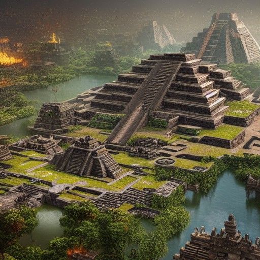 Fantasy Tenochtitlan: Aztec Pyramids in Jungle Concept Art