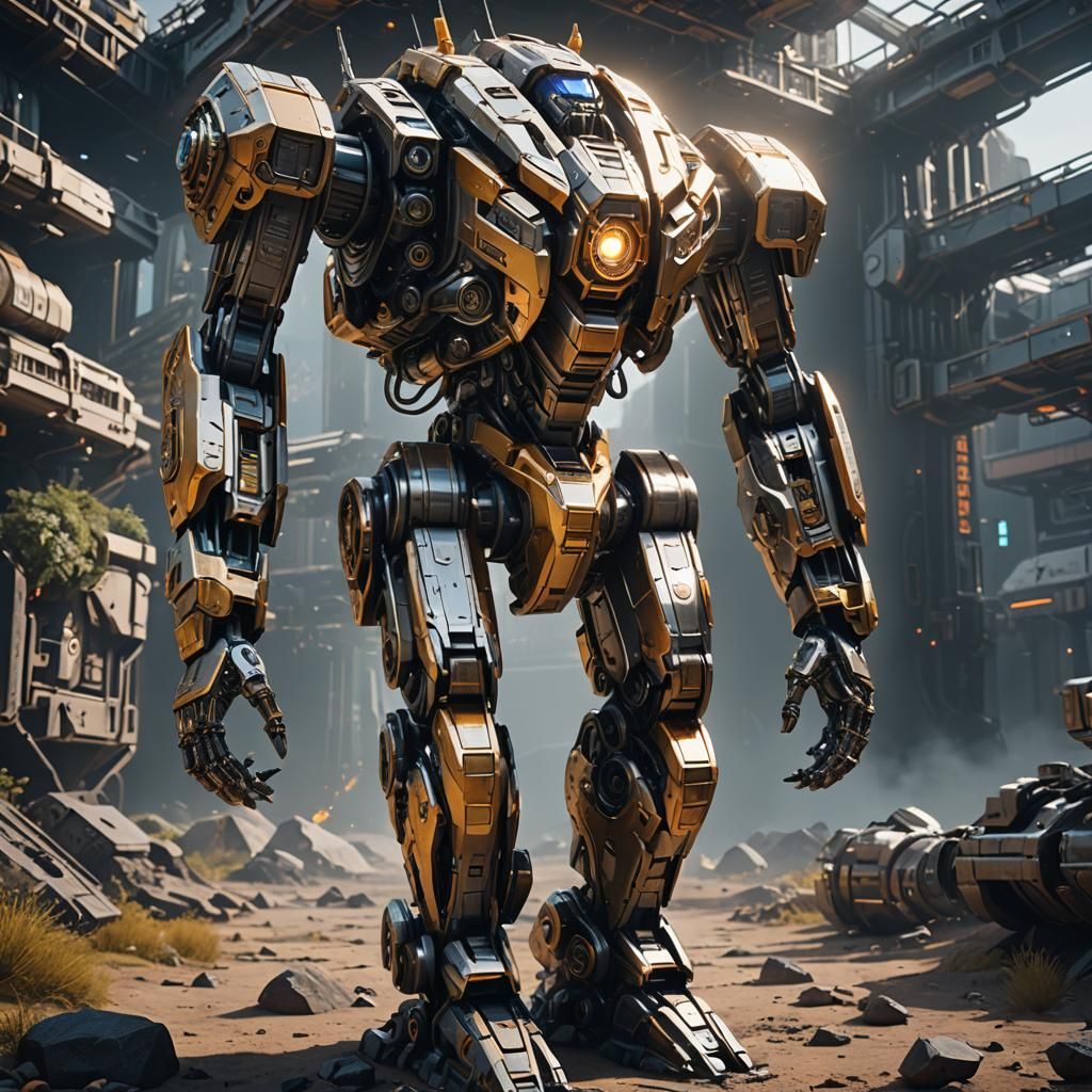 Futuristic Wild Spirit Mech in Sci-Fi Style