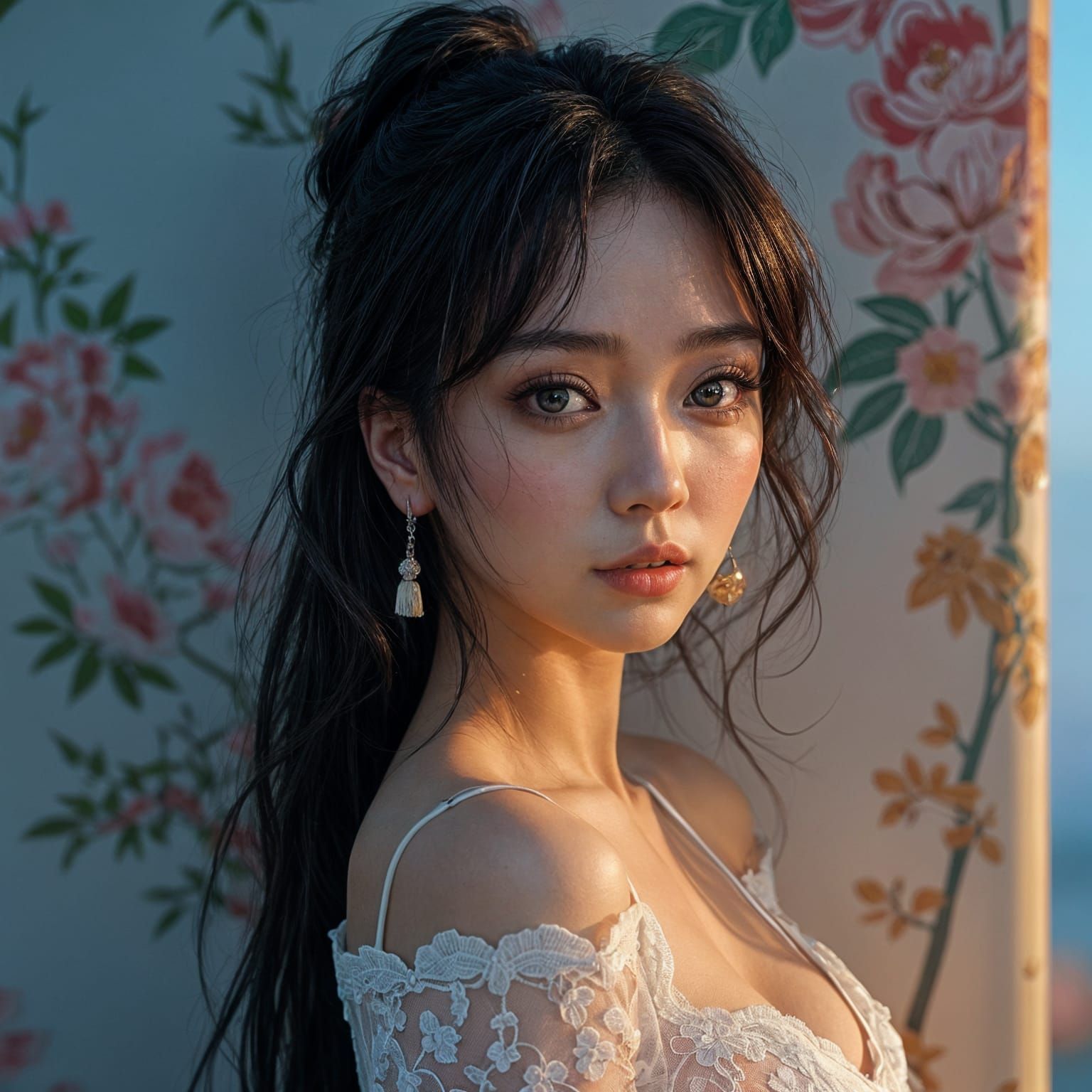 Beautiful Chinese Woman in Stunning Hyperrealistic Portrait