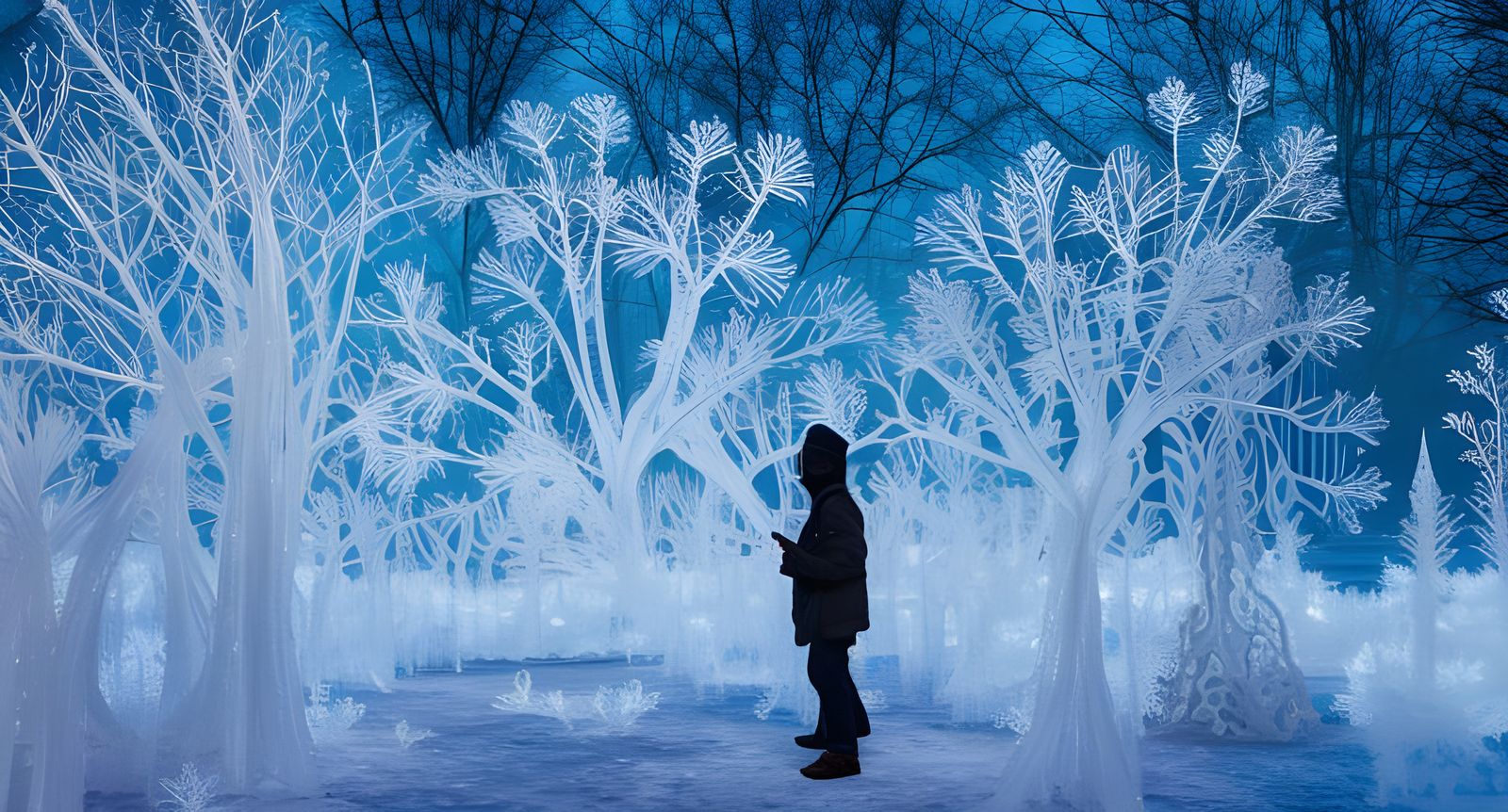Fractal Winterscape: Filigree Ice Crystal Forest