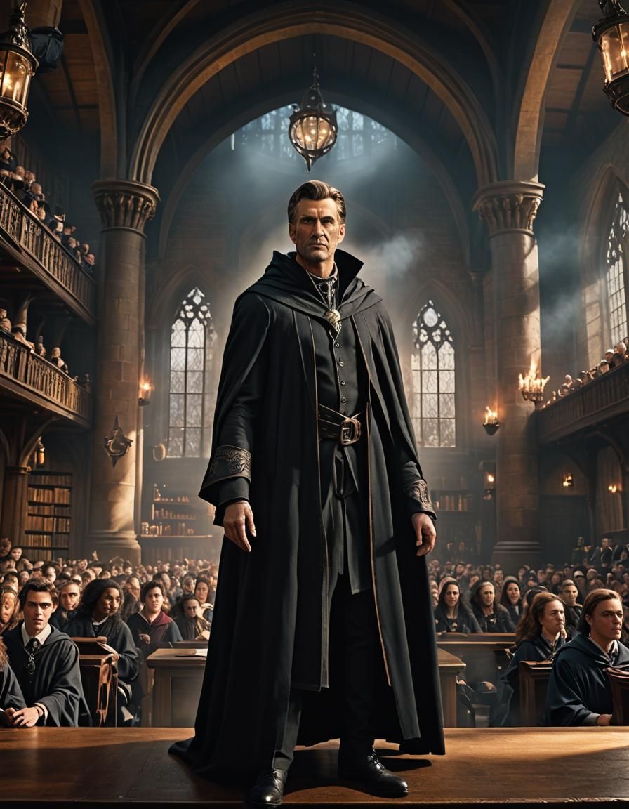 Wizard Professor Giving Lecture in Fantasy School