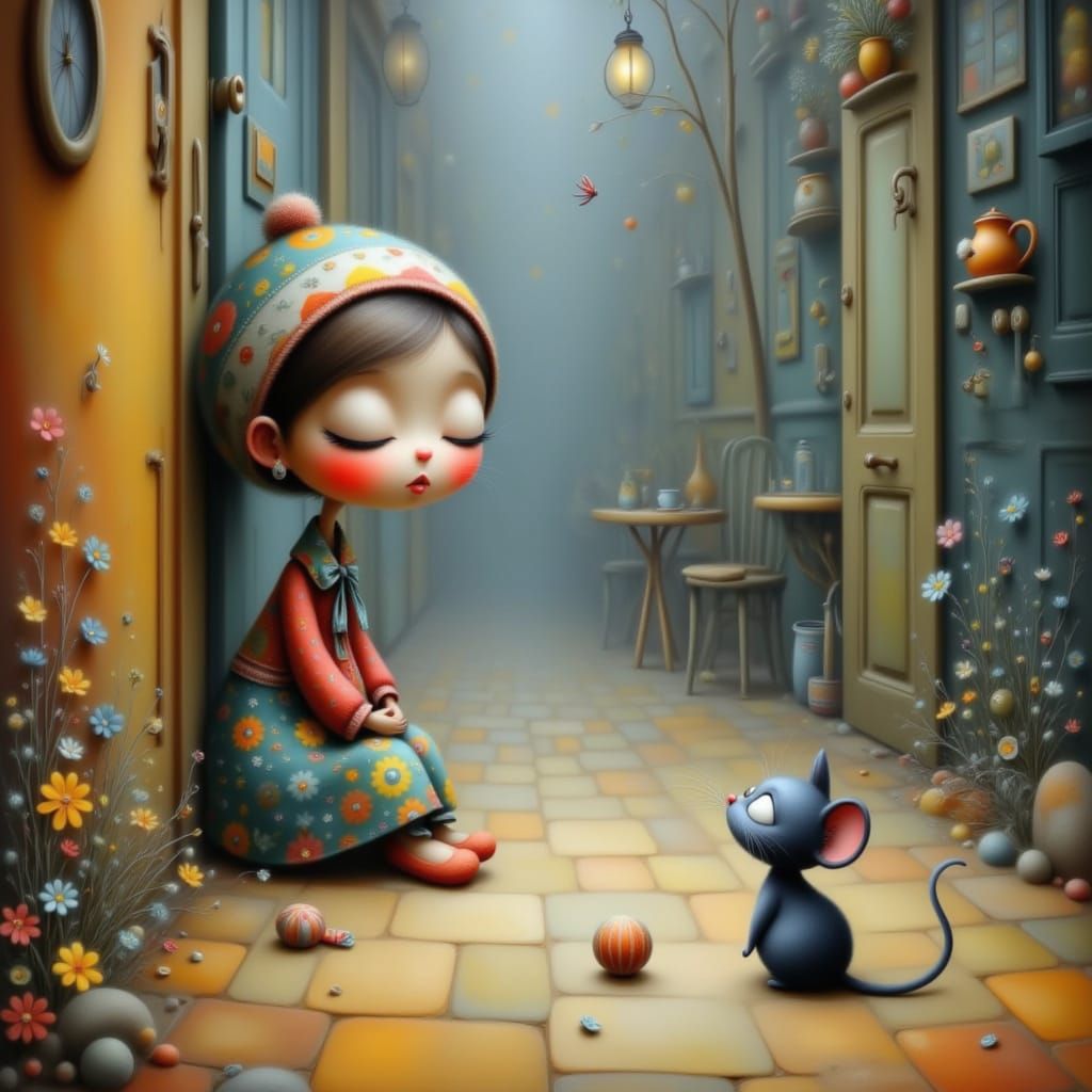 Mouse and Cat in Abstract Play