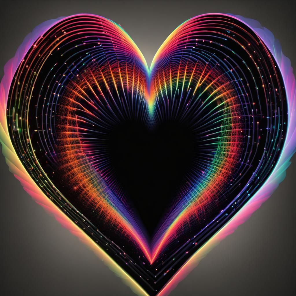 Psychedelic Heart with Rainbow Rave Lasers
