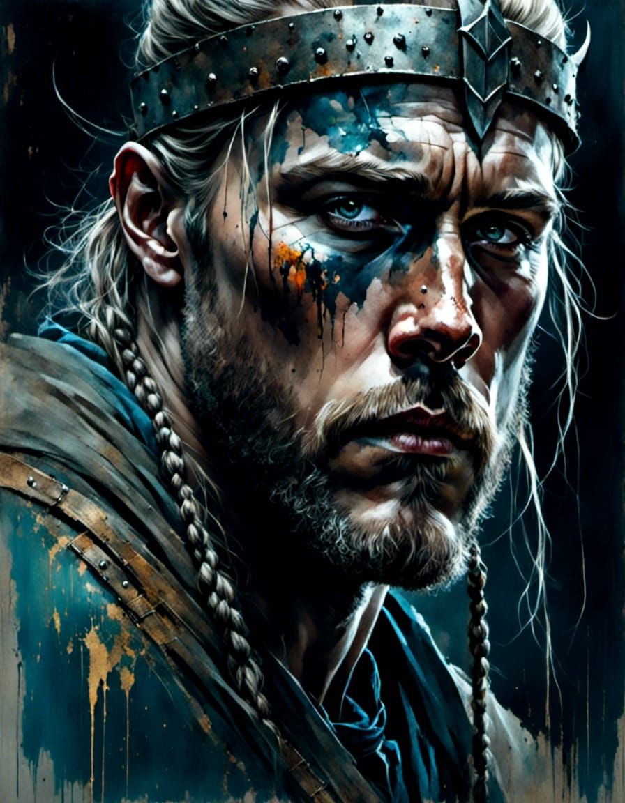 Hyperdetailed Viking Portrait in Muted Colors