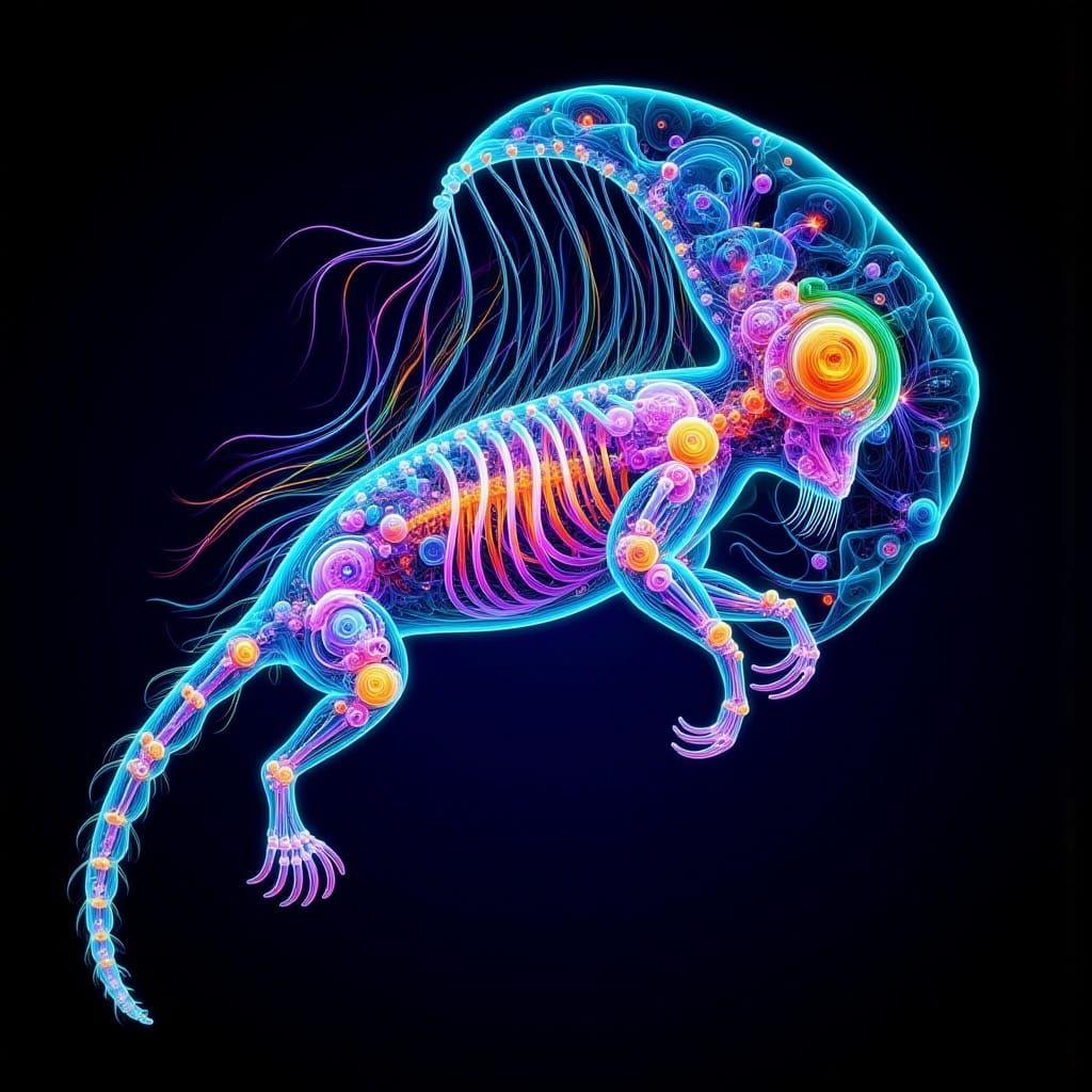 Biomechanical Jellyfish in Ultraviolet X-Ray Art