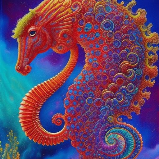 Portrait of a fantasy Seahorse