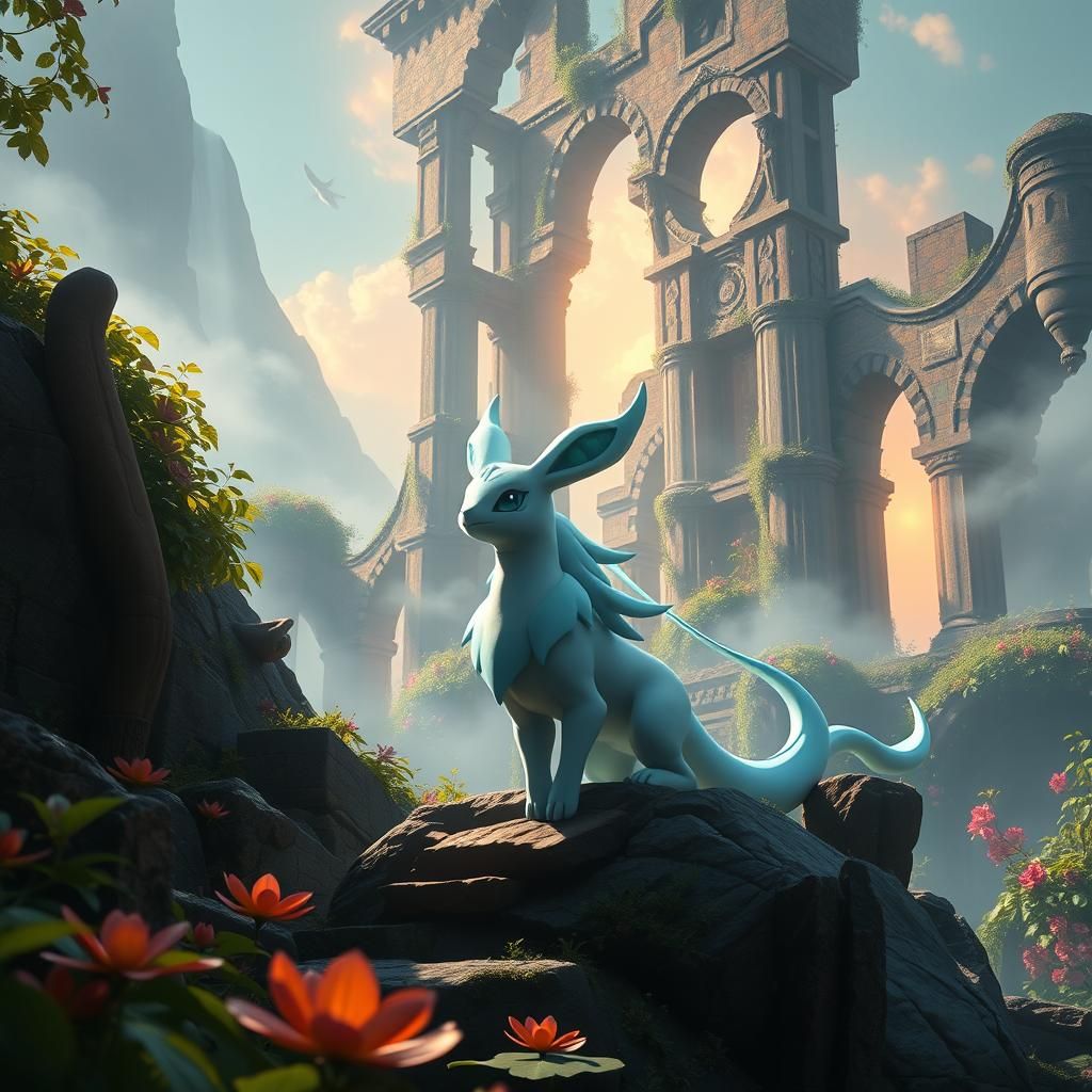 Vaporeon in Legend of Zelda World: Fantasy Art