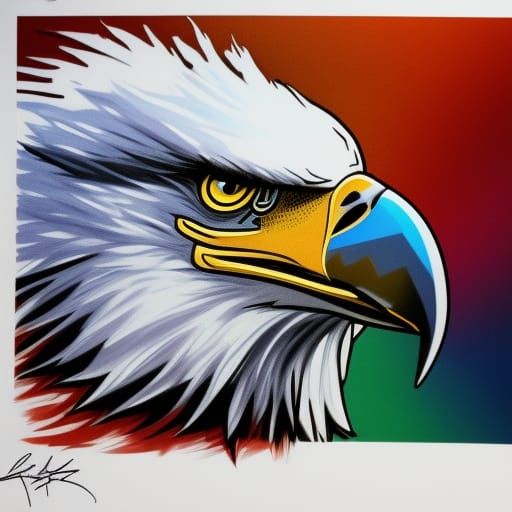 Hyperrealistic Eagles in Splash Art Style