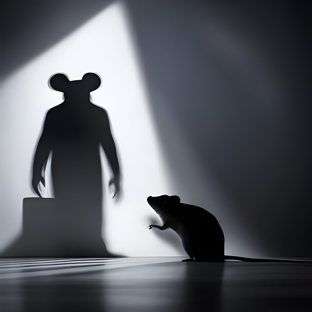 Mouse with Dramatic Shadow