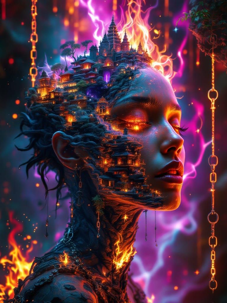 Surreal Body Horror Goddess Reveals Cosmic Temple