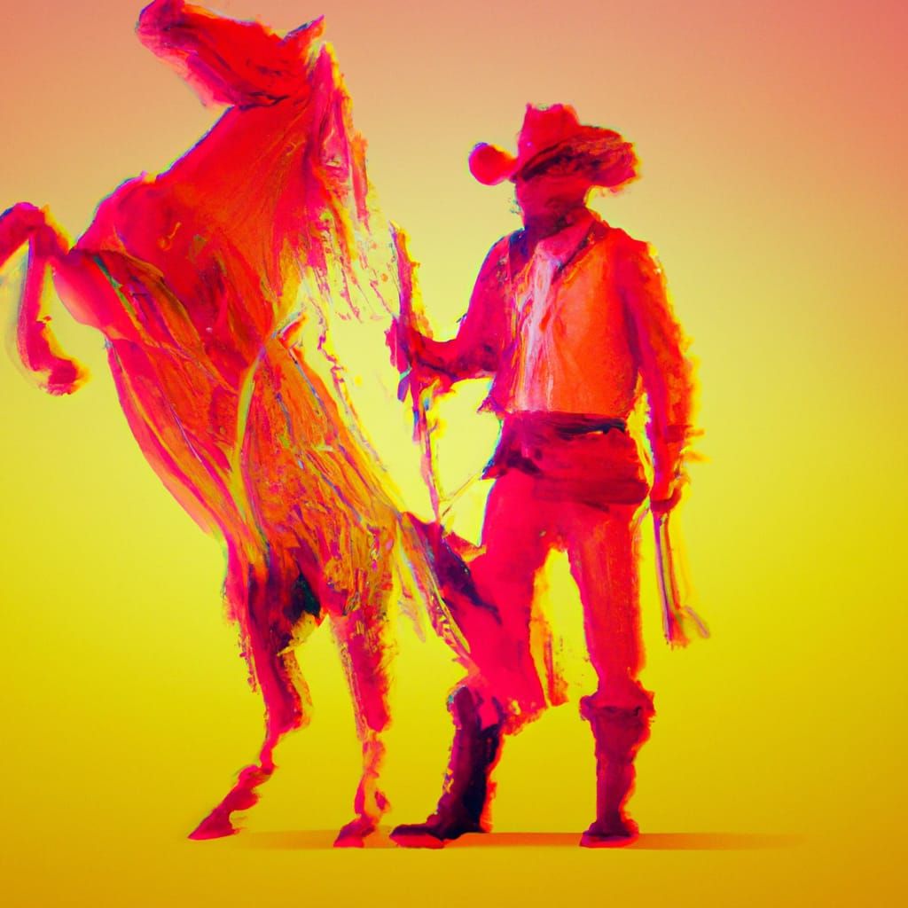 Double Exposure: Horse and Cowboy in 3D