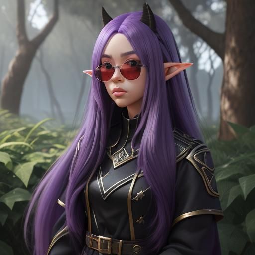 Anime Elf Struck by Lightning, Digital 3D Art