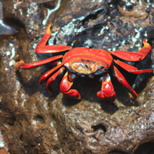 Bold Red Crab Generated by AI