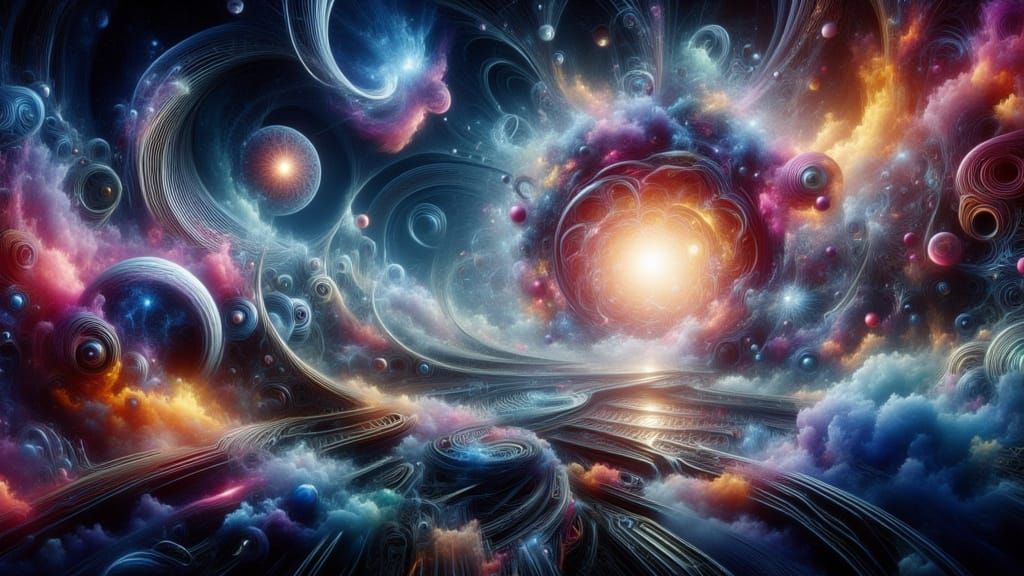 Surreal Quantum Garden in Cosmic Iridescence