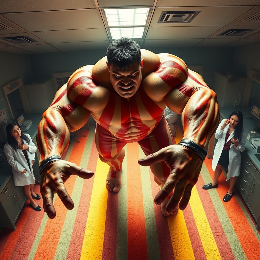 Epic Striped Hulk Smashes in a Lab