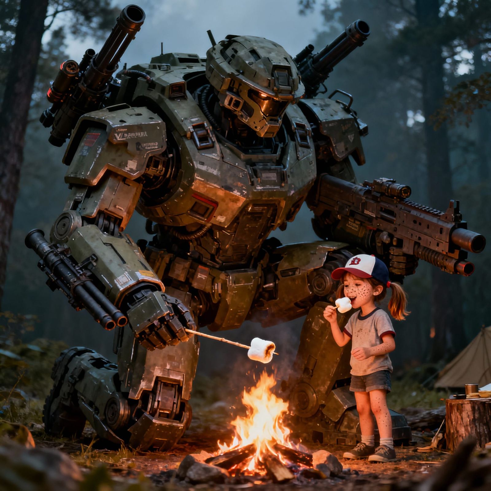 Giant Robot Toasts Marshmallows with Girl in Cinematic Film ...