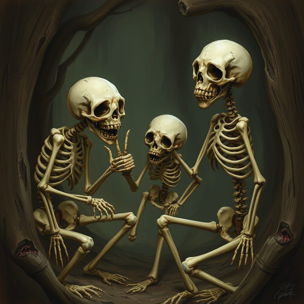 Ethereal Skeletons in Dark Fantasy Style