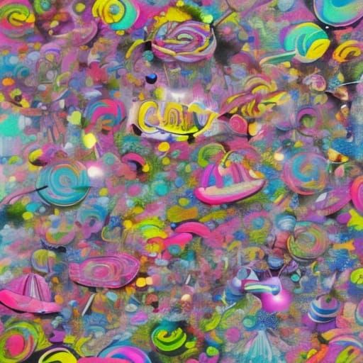 Psychedelic Pink Daisies in a Candyland Wonderland