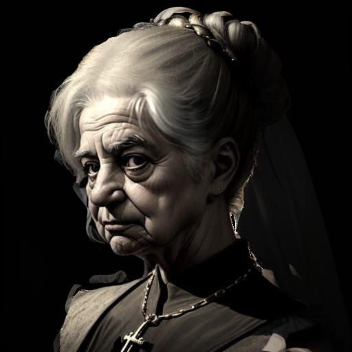 Ghostly Portrait of an Elderly Italian Woman