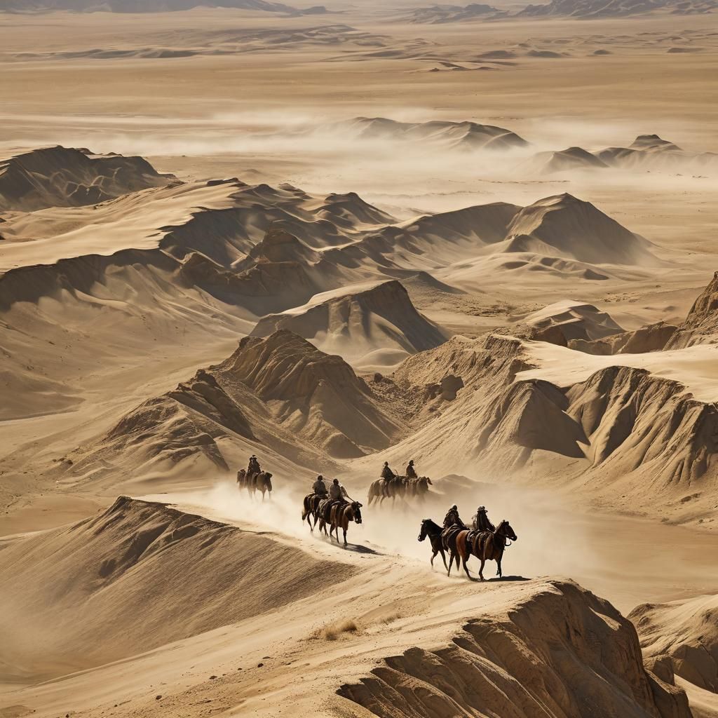 Marco Polo's Desert Journey: Hyperrealistic Landscape Photog...