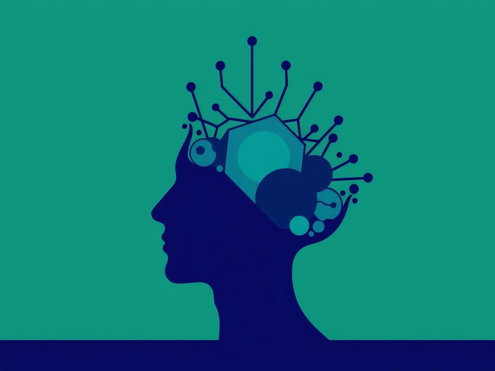 Minimalist Blue-Green Geometric Patterns on Indigo