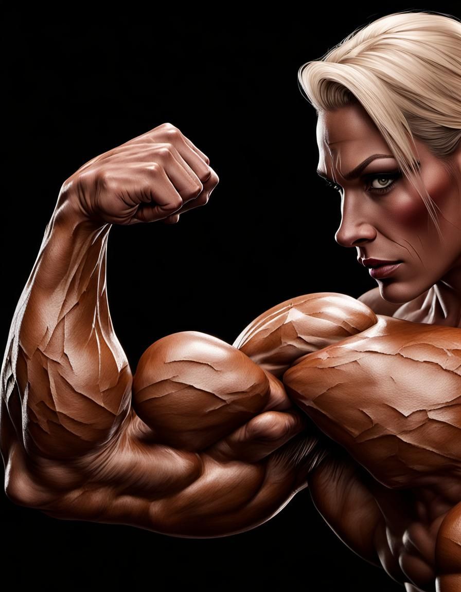 Female Bodybuilder Displaying Muscular Physique