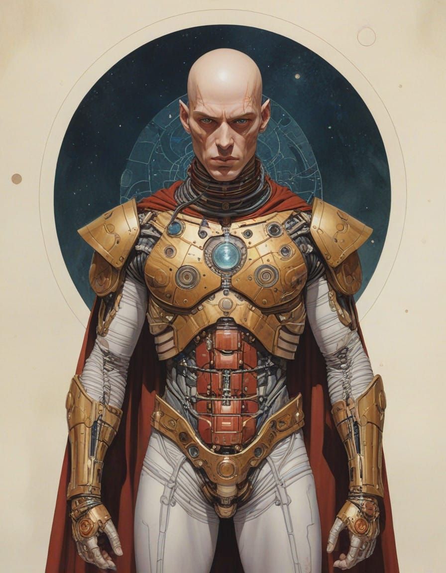 Cyborg Warrior in Al-Andalusian Splendor