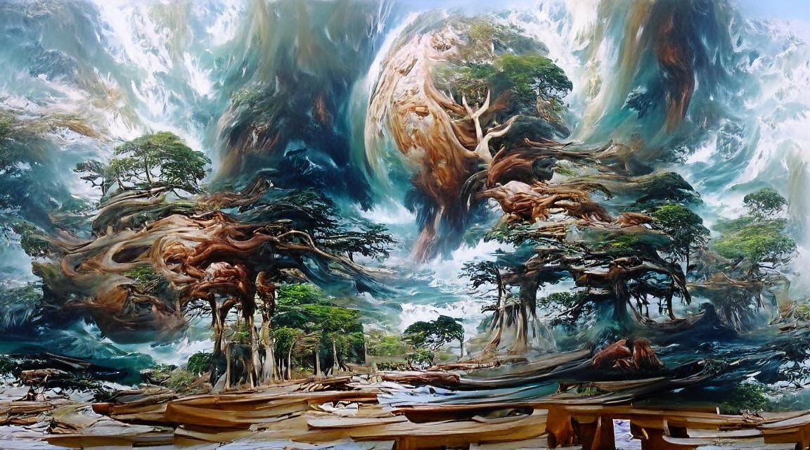 Gigantic Tree of Life in Cataclysmic Landscape