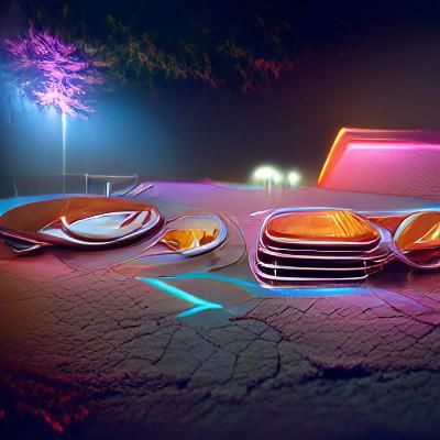 1970s Diner Parking Lot: Vintage Photograph