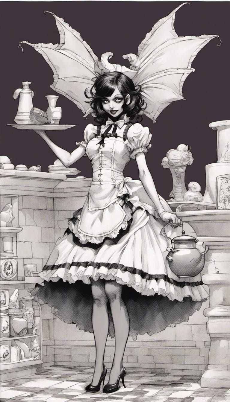 Perky Demon Maid in Keith Thompson Style