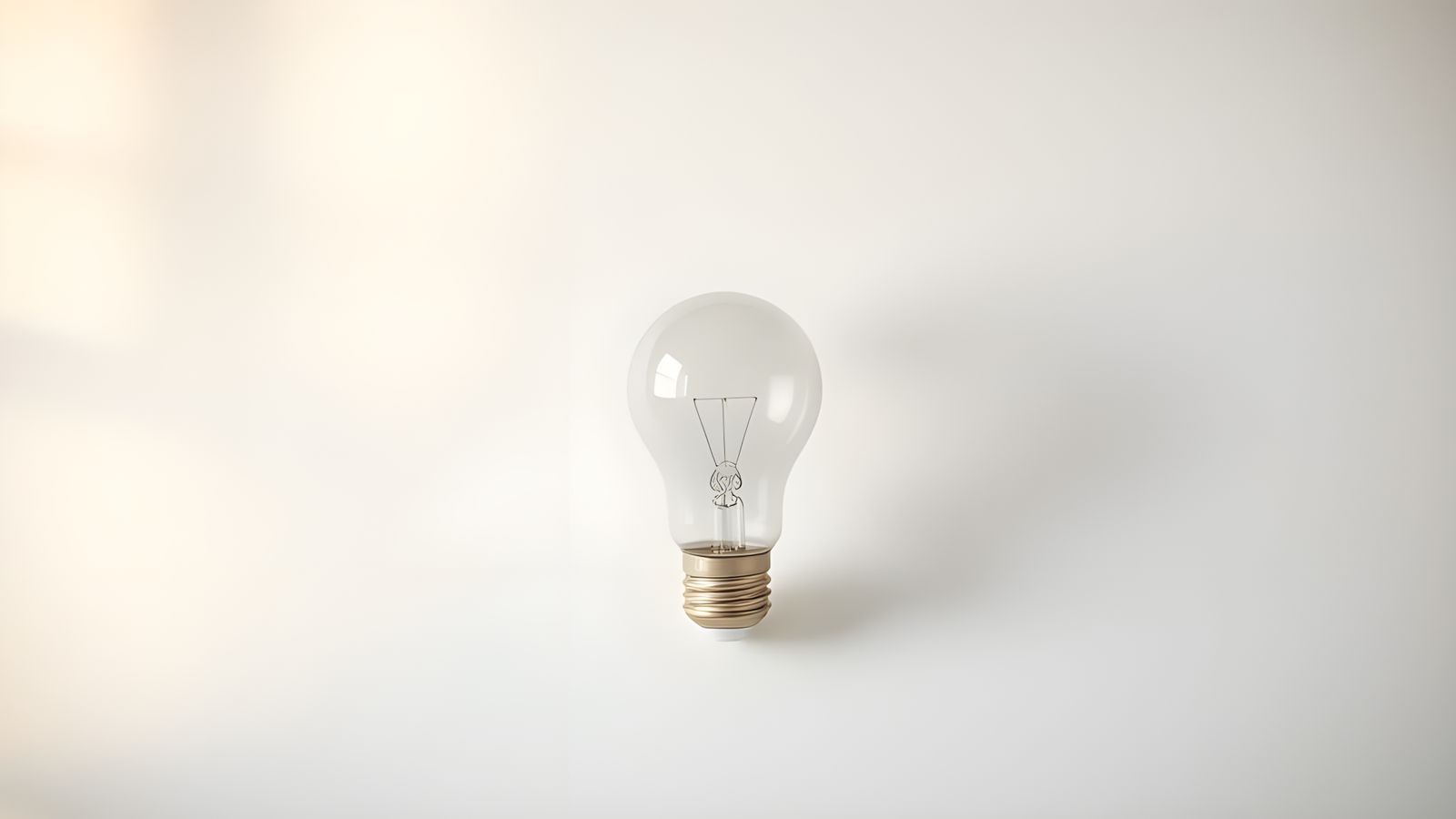 White Light Bulb on a Minimal Background