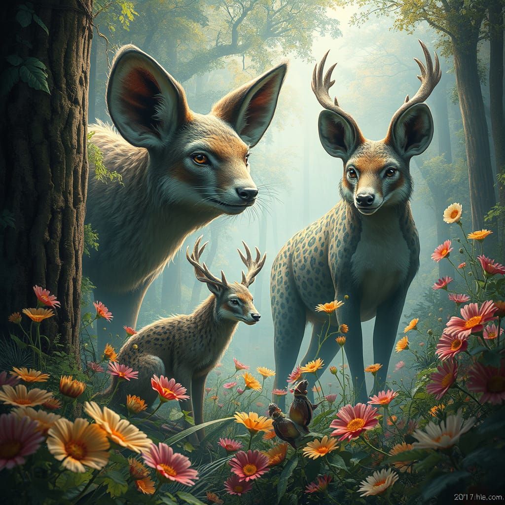 Ethereal Forest Creatures in 8K Concept Art