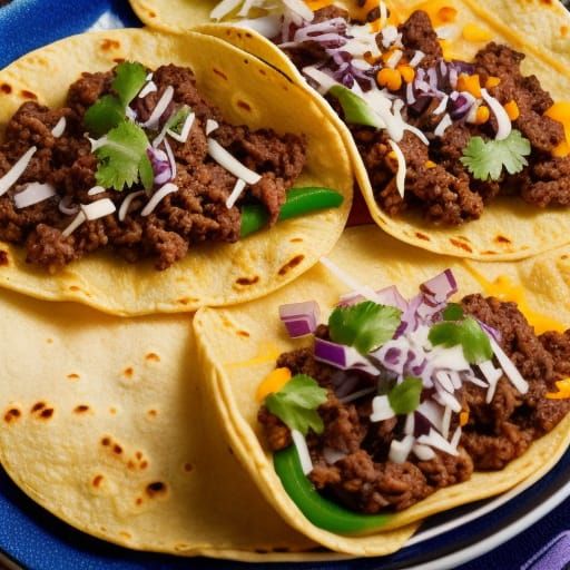 Anime Style Beef Taco, Detailed Manga Art