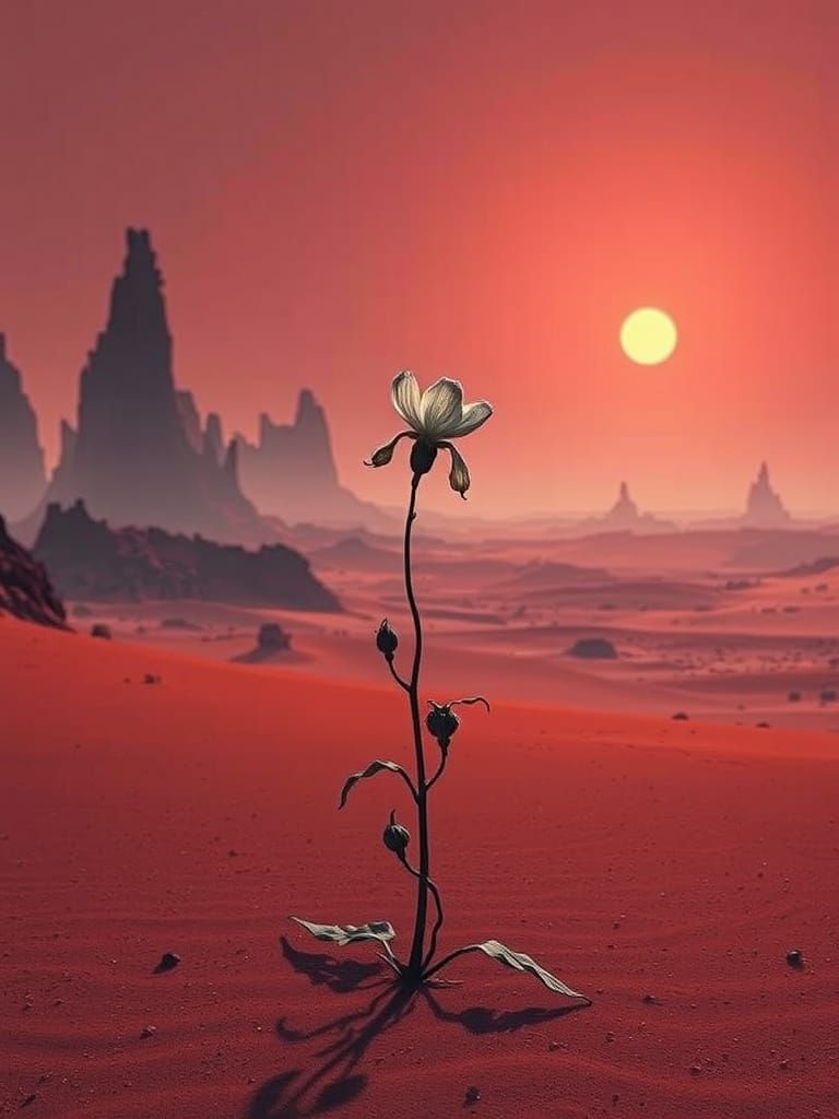 Barren, Crimson Desert Planet, Lonely Flower