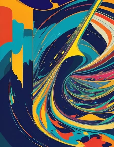 Vibrant Colorfield Painting with Geometric Shapes