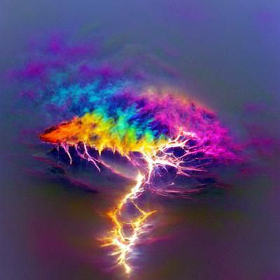 Colorful Psychedelic Lightning Bolt Design