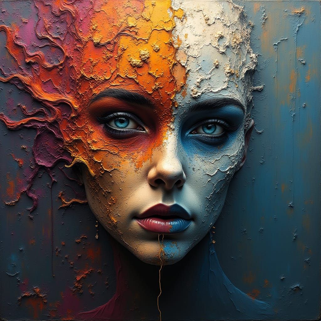 Enchanted Beauty in Impasto Masterpiece