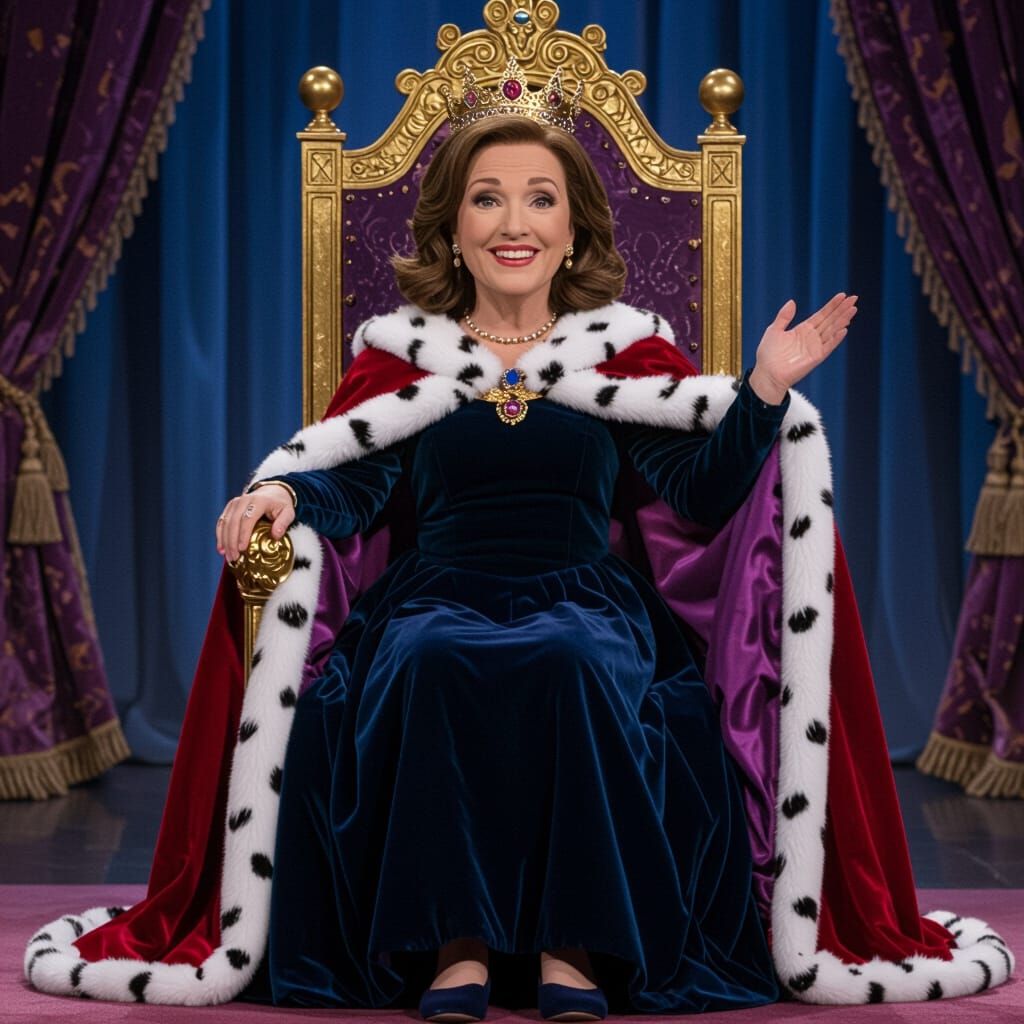 Caillou's Mommy as Queen Doris in Royal Gown