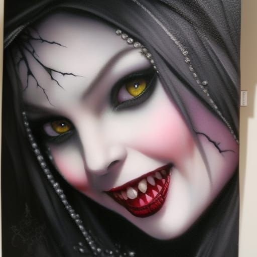 Wicked Gothic Witch with Pointillist Details