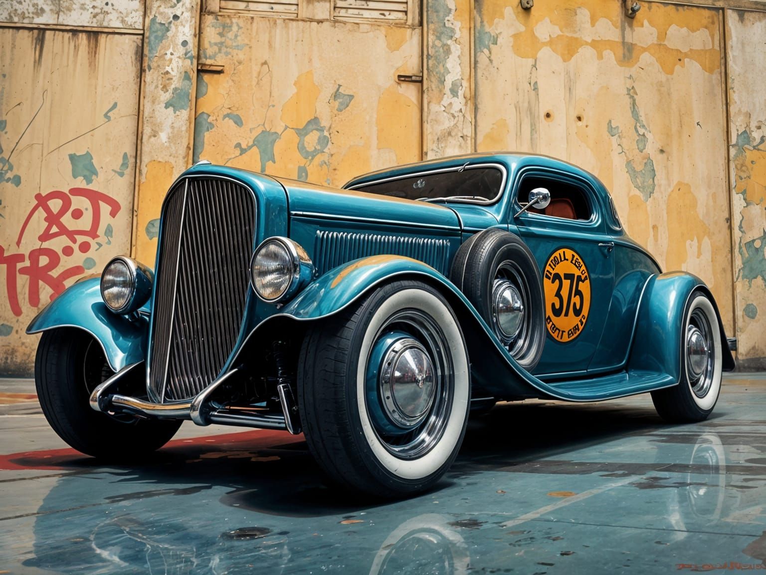 Classic Hot Rod in Metallic Blue, with Snake Oil Sheen and C...