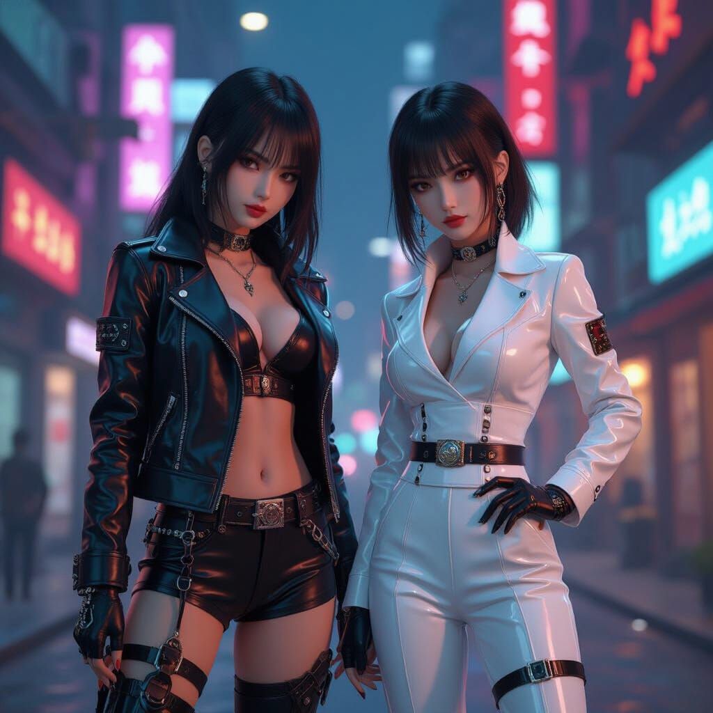 K-Pop Demon Hunters Rumi & Zoey in Neon City