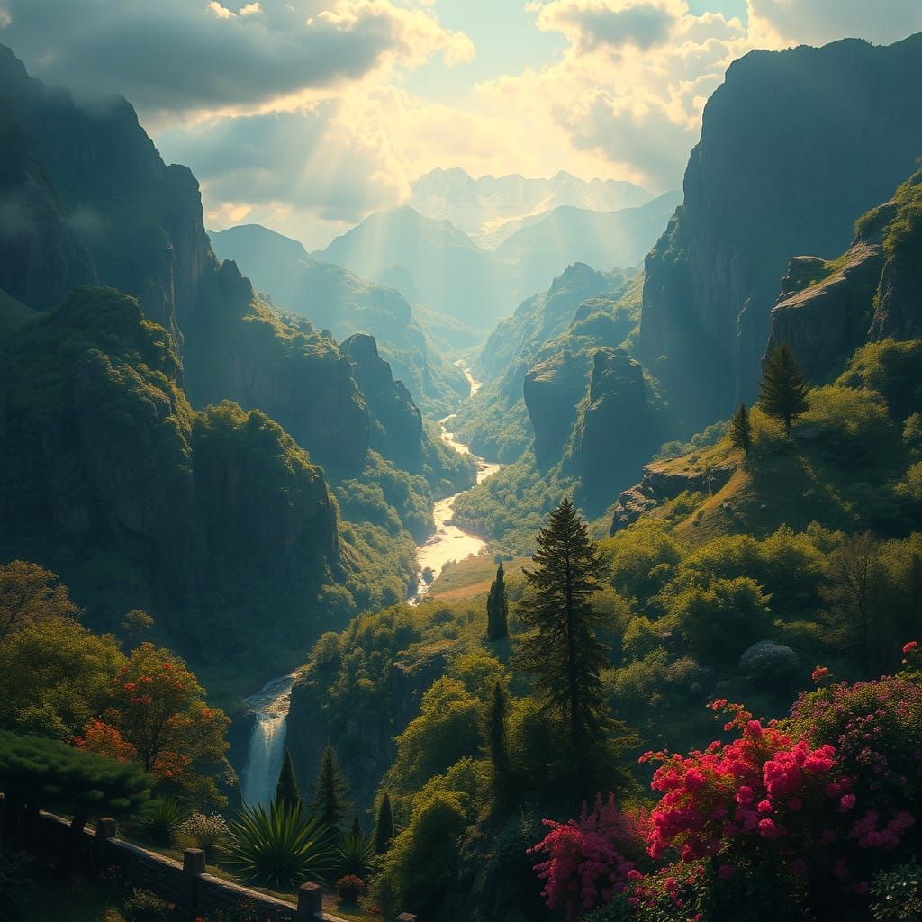 Hyperrealistic Paradise of Tranquility and Wonder