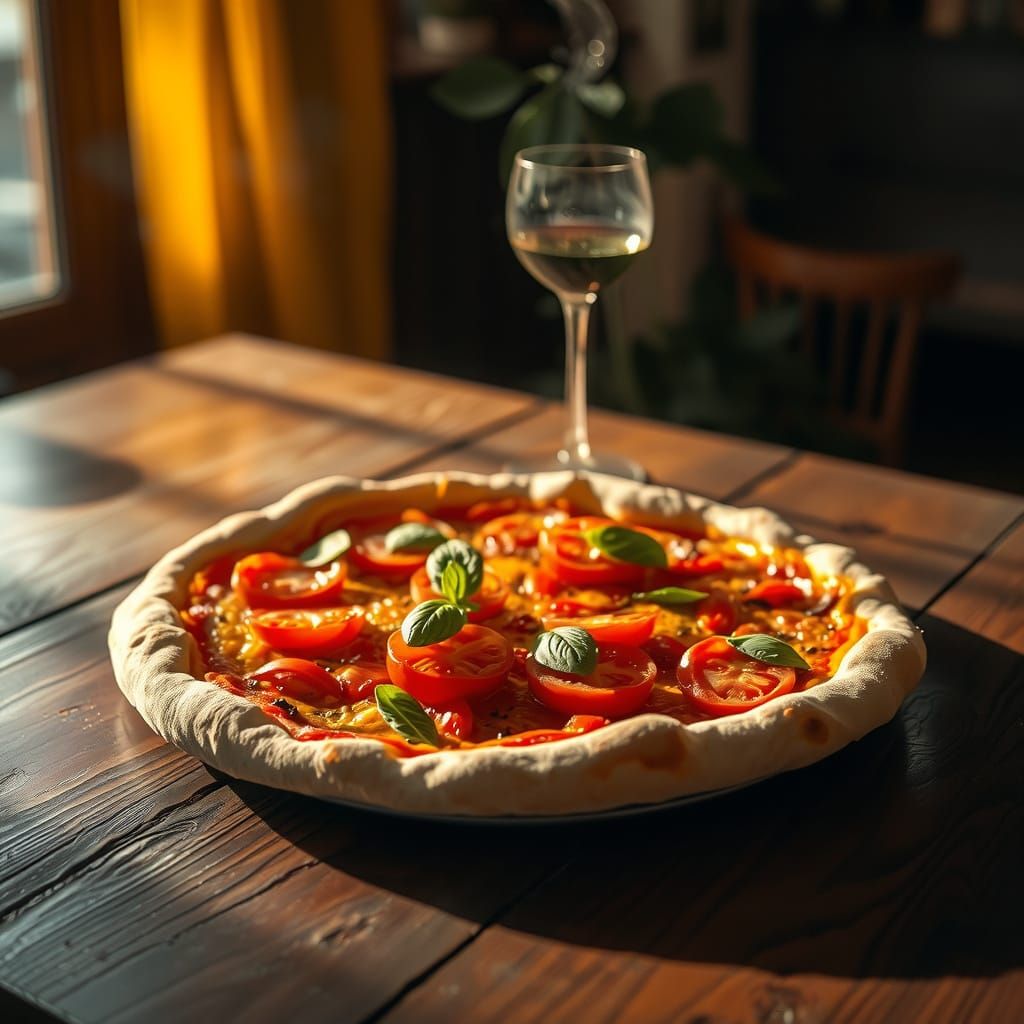 Napoletano Pizza in Golden Light