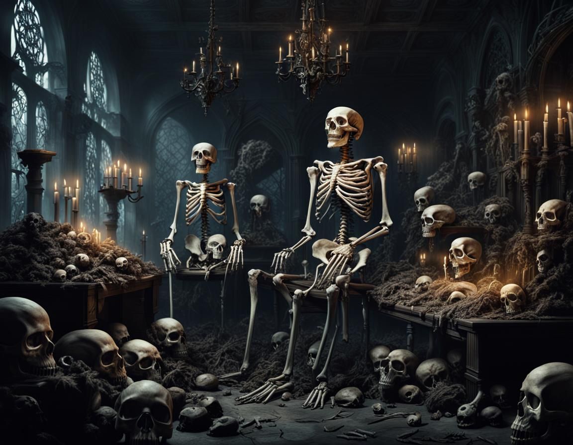 Dark Fantasy Skeletons, Skulls, and Bones in 4K