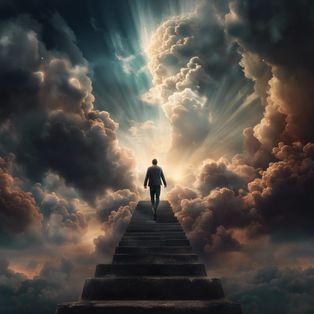 Man Ascending to Heaven: Epic Digital Matte Painting
