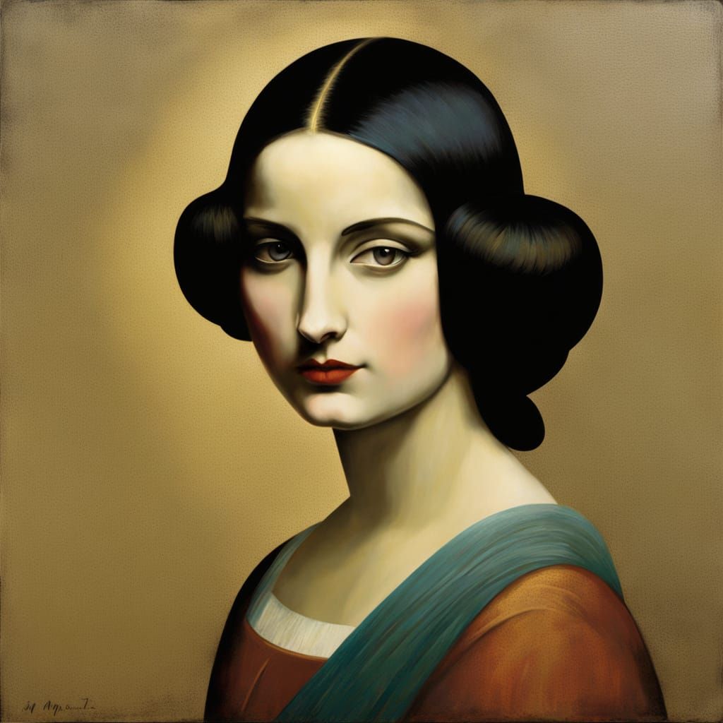 The Mona Lisa in Neo-Expressionist Art Style