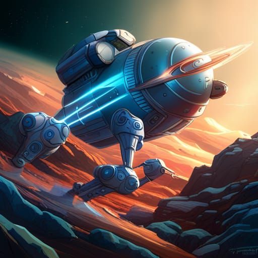 Chinese War Robot Versus Dinosaurs in Space